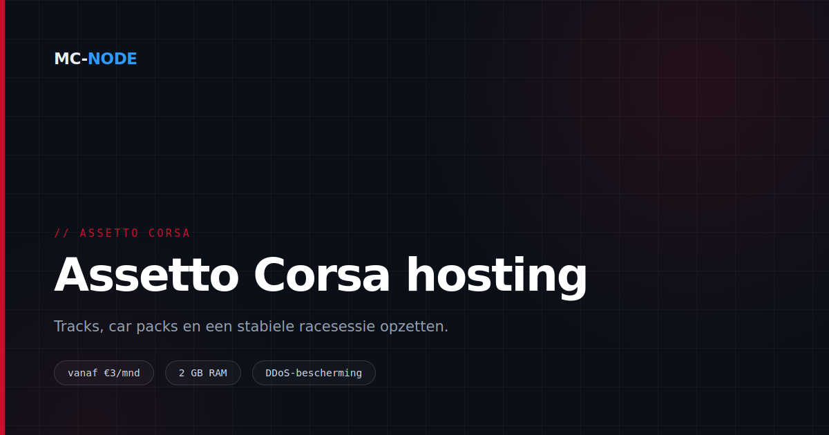 Assetto Corsa server hosting: content, sessies en waarom ping telt