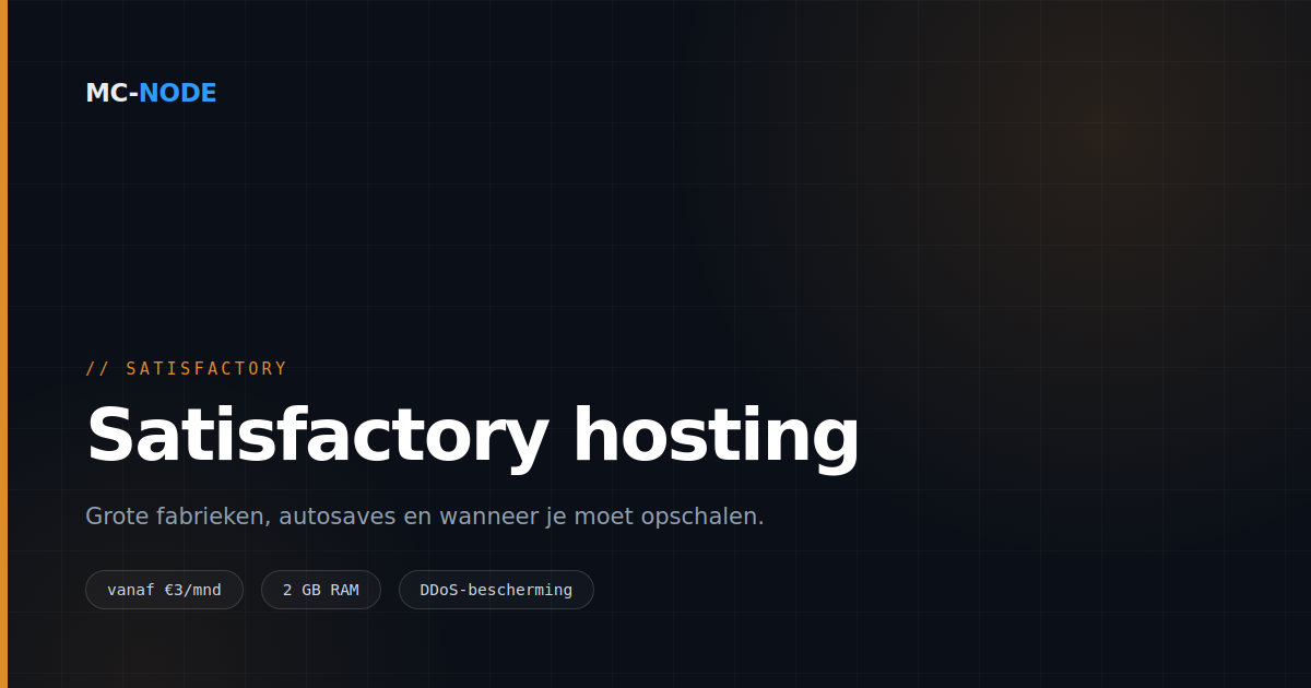 Satisfactory server hosting: je fabriek bepaalt de belasting