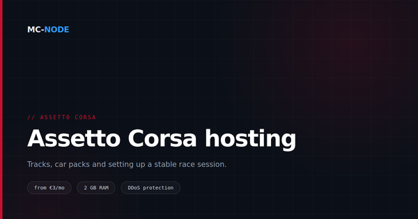Assetto Corsa server hosting: content, sessions and why ping matters