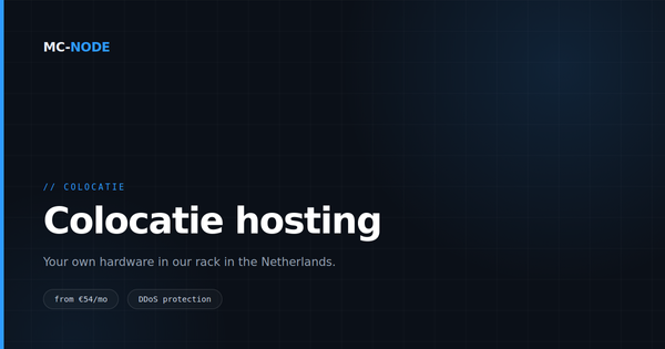 Colocation in the Netherlands: your own hardware in our data centre