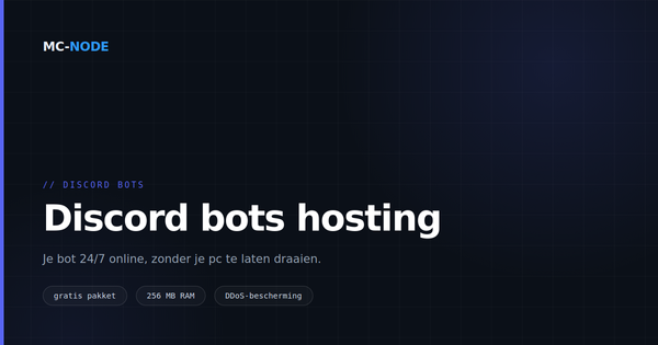 Discord bot hosting: je bot 24/7 online houden
