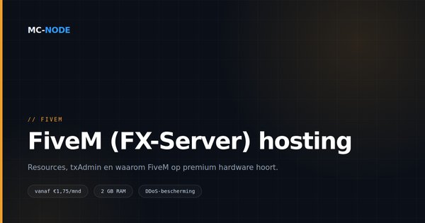 FiveM server hosting: resources, txAdmin en waarom hardware telt