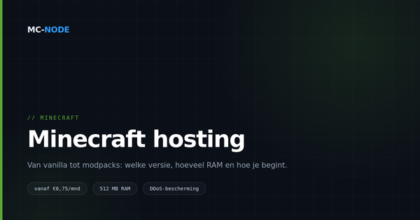 Minecraft server hosting: plugins of mods, en hoeveel RAM je nodig hebt