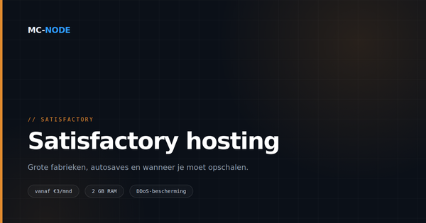 Satisfactory server hosting: je fabriek bepaalt de belasting