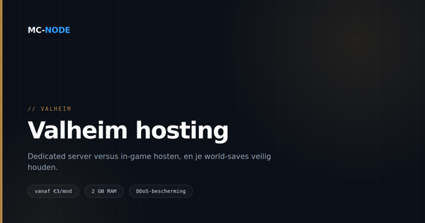 Valheim server hosting: dedicated server of hosten uit de game?